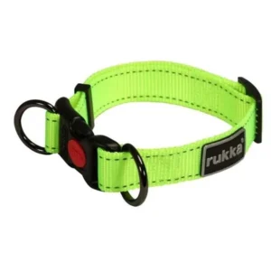 How Reflective Dog Collars and Blinkers Enhance Night-time Walks: 5 Safety Tips 2 Rukka Bliss Adjustable D Ring Safety Lock Dog Collar Neon Yellow Medium