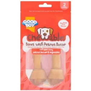 Is Peanut Butter for Dogs Safe? A Comprehensive Guide 3 Good Boy Chewables Peanut Butter Medium Bones 2 Pack