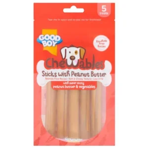 Is Peanut Butter for Dogs Safe? A Comprehensive Guide 4 Good Boy Chewables Peanut Butter Sticks 5 Pack