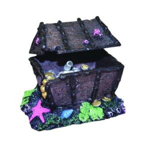 Aqua One Air Operated Treasure Chest On Rock 11x8.5x8.5cm
