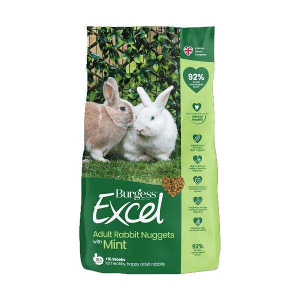 Burgess Excel Rabbit Mint Nuggets 10kg 1 Burgess Excel Rabbit Mint Nuggets 10kg