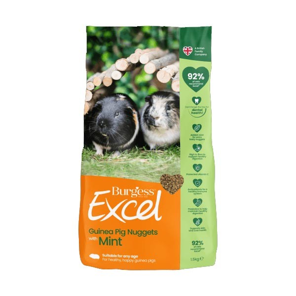 Burgess Excel Guinea Pig Nuggets Mint 10kg 1 Burgess Excel Guinea Pig Nuggets Mint 10kg