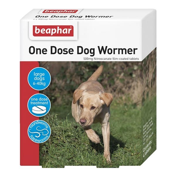 Beaphar One Dose Worming Tablets for Dogs (6-40kg) 1 Beaphar One Dose Worming Tablets for Dogs (6-40kg)