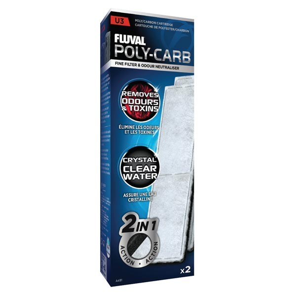 Fluval Poly-Carb Cartridge for U3 Underwater Filter 2 Pack 1 Fluval Poly-Carb Cartridge for U3 Underwater Filter 2 Pack