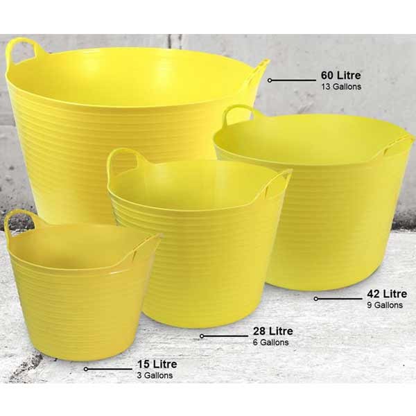Faithfull H/D Polyethylene Flex Tub 42 Litres Yellow 5 Faithfull H/D Polyethylene Flex Tub 42 Litres Yellow - Image 5