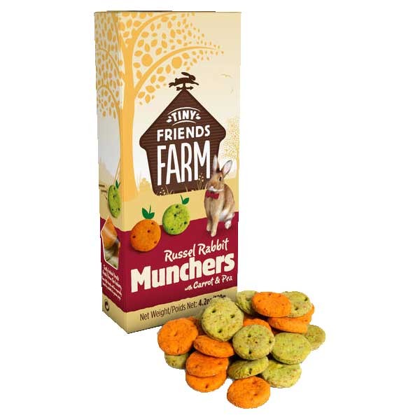 Tiny Friends Farm Russel Rabbit Munchers with Carrot & Pea 120g 1 Tiny Friends Farm Russel Rabbit Munchers with Carrot & Pea 120g