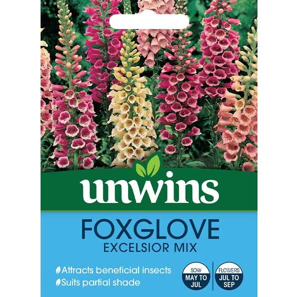 Unwins Foxglove Excelsior Mixed Seeds 1 Unwins Foxglove Excelsior Mixed Seeds
