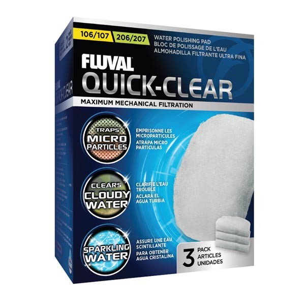 Fluval Quick Clear for 106/206, 107/207 Canister Filter 3 Pack 1 Fluval Quick Clear for 106/206, 107/207 Canister Filter 3 Pack