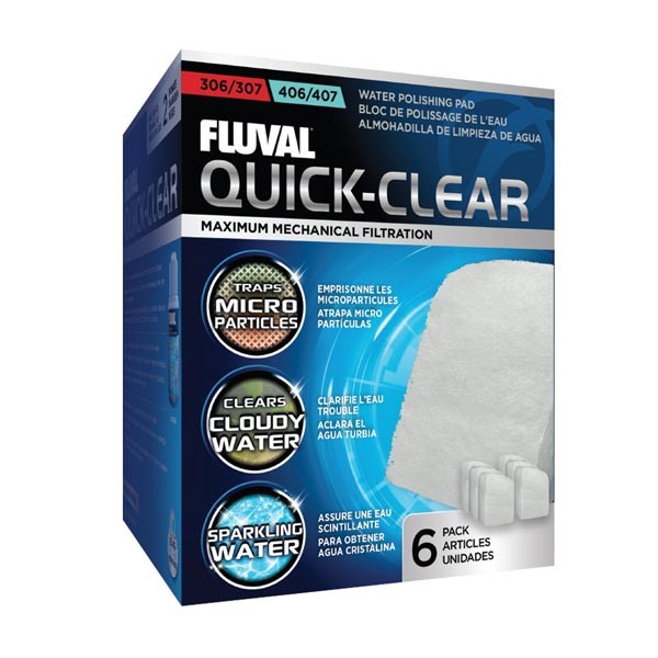 Fluval Quick Clear for 306/406, 307/407 Canister Filter 6 Pack 1 Fluval Quick Clear for 306/406, 307/407 Canister Filter 6 Pack