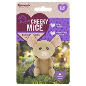 Rosewood Jolly Moggy Cheeky Mice Assorted Colours (Single) Cat Toy