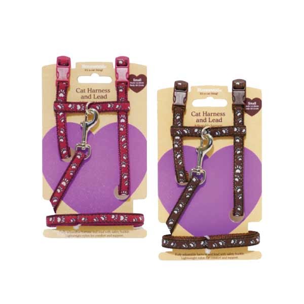 Rosewood Cat Walk Harness & Lead Set Assorted Small