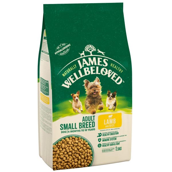 James Wellbeloved Lamb & Rice Small Breed Adult 1.5kg Dry Dog Food 1 James Wellbeloved Lamb & Rice Small Breed Adult 1.5kg Dry Dog Food
