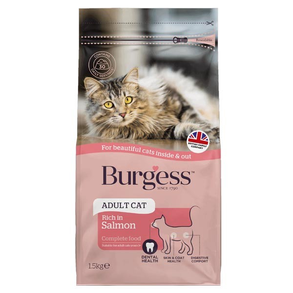 Burgess Salmon Adult 1.5kg Dry Cat Food 1 Burgess Salmon Adult 1.5kg Dry Cat Food