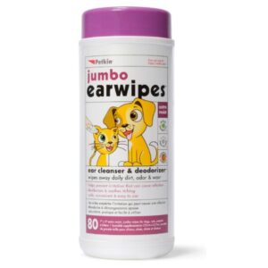 Petkin Jumbo Ear Wipes 80 Pack