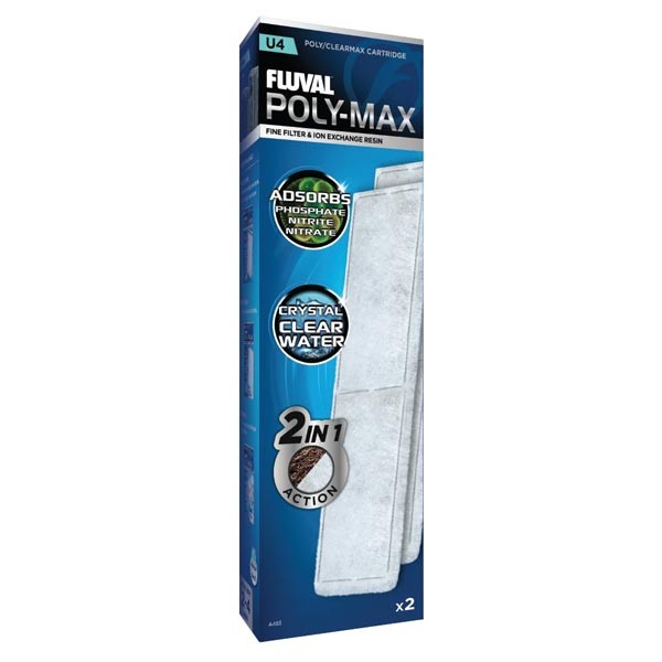 Fluval Poly-Max Cartridge for U4 Underwater Filter 2 Pack 1 Fluval Poly-Max Cartridge for U4 Underwater Filter 2 Pack
