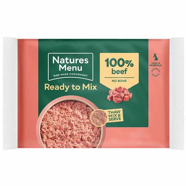 Natures Menu Ready to Mix Minced Beef Block for Adult Dogs 400g 1 Natures Menu Ready to Mix Minced Beef Block for Adult Dogs 400g
