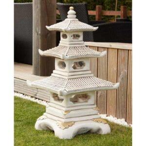 3 Tier Pagoda Oriental Stone Garden Ornament 95cm