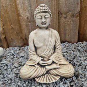 Fan Buddha Oriental Stone Garden Ornament (Mini) 12cm