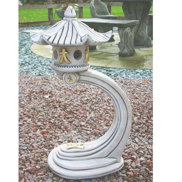 Curved Pagoda Oriental Stone Garden Ornament (Medium) 67cm 1 Curved Pagoda Oriental Stone Garden Ornament (Medium) 67cm