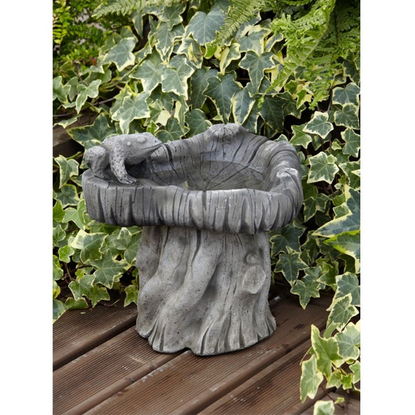 Woodland Frog Stone Bird Bath (Mini) 30cm 1 Woodland Frog Stone Bird Bath (Mini) 30cm