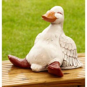 Drunk Duck Stone Garden Ornament 26cm