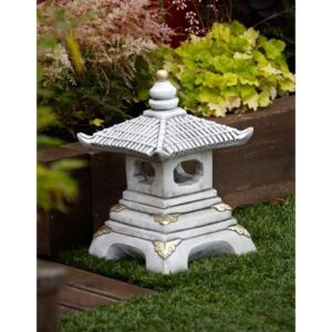 1 Tier Pagoda Oriental Stone Garden Ornament 45cm
