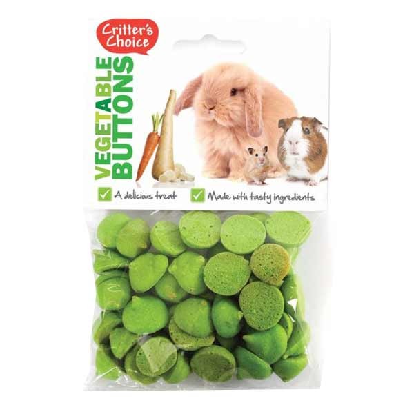 Critters Choice Vegetable Buttons 40g Small Animal Treat 1 Critters Choice Vegetable Buttons 40g Small Animal Treat