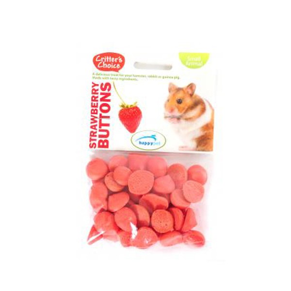 Critters Choice Strawberry Buttons 40g Small Animal Treat 1 Critters Choice Strawberry Buttons 40g Small Animal Treat