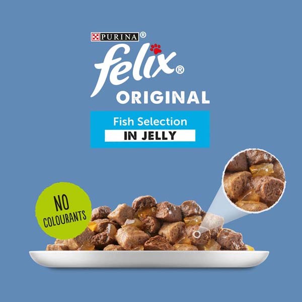 Felix Original Fish Selection in Jelly Adult 12x85g Wet Cat Food 2 Felix Original Fish Selection in Jelly Adult 12x85g Wet Cat Food - Image 2