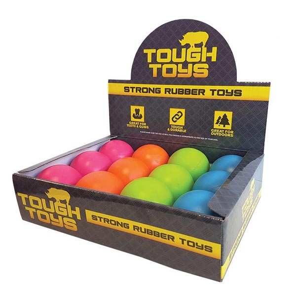Tough Toys Rubber Ball 2.5" 1 Tough Toys Rubber Ball 2.5"