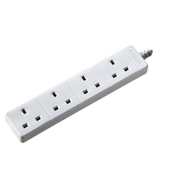 4 Gang Extension Lead 2m 13A White 1 4 Gang Extension Lead 2m 13A White