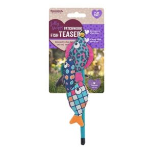 Rosewood Jolly Moggy Teaser Patchwork Fish Teaser Cat Toy