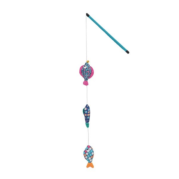 Rosewood Jolly Moggy Teaser Patchwork Fish Teaser Cat Toy 2 Rosewood Jolly Moggy Teaser Patchwork Fish Teaser Cat Toy - Image 2