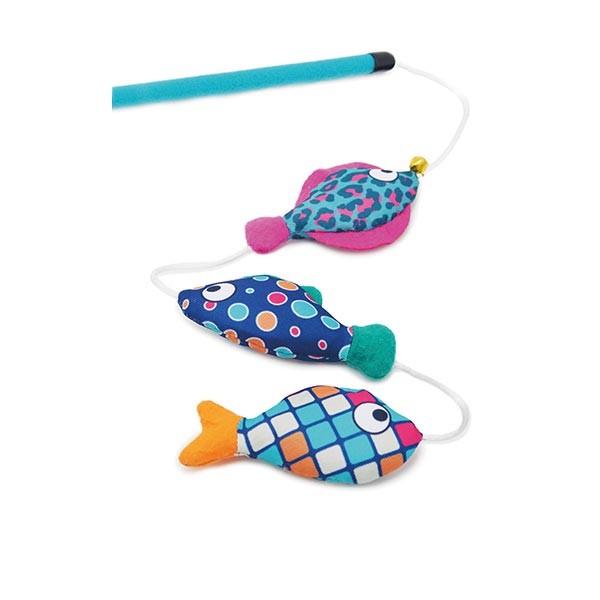 Rosewood Jolly Moggy Teaser Patchwork Fish Teaser Cat Toy 3 Rosewood Jolly Moggy Teaser Patchwork Fish Teaser Cat Toy - Image 3