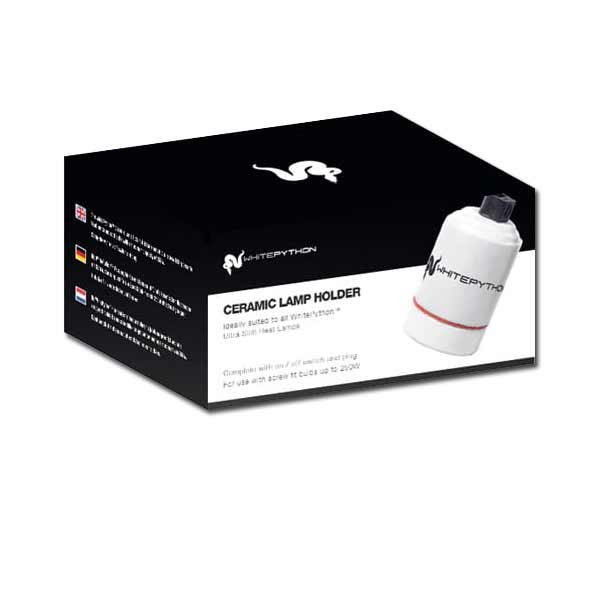 White Python Ceramic Lamp Holder w. Silicone Cable 1 White Python Ceramic Lamp Holder w. Silicone Cable