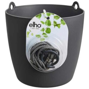 Elho Brussels Hanging Basket Anthracite 18cm Flower Pot