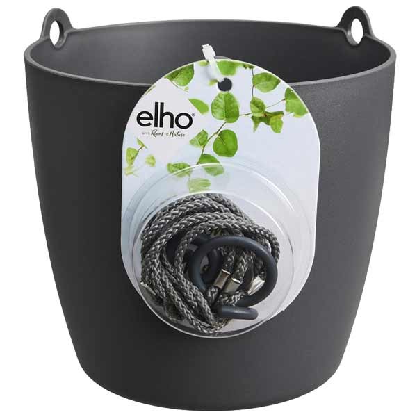 Elho Brussels Hanging Basket Anthracite 18cm Flower Pot 1 Elho Brussels Hanging Basket Anthracite 18cm Flower Pot