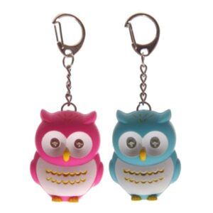Hooting Owl LEd Keyring with Sound (Pink or Blue)