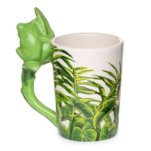 Tree Frog Shaped Handle Mug with Foliage Decal 2 Tree Frog Shaped Handle Mug with Foliage Decal - Image 2