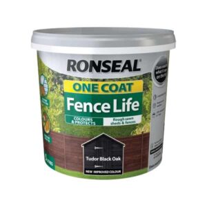 Ronseal One Coat Fence Life Tudor Black Oak 5 Litres