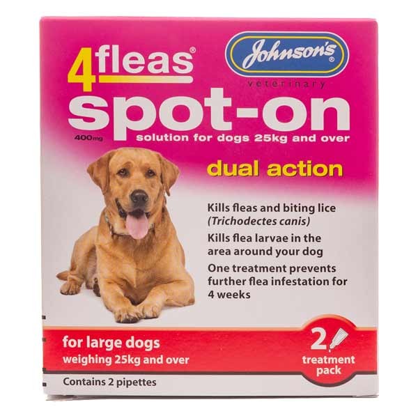 Johnson's fleas Spot-on for Large Dogs (25kg+) 2 Pack 1 Johnson's fleas Spot-on for Large Dogs (25kg+) 2 Pack