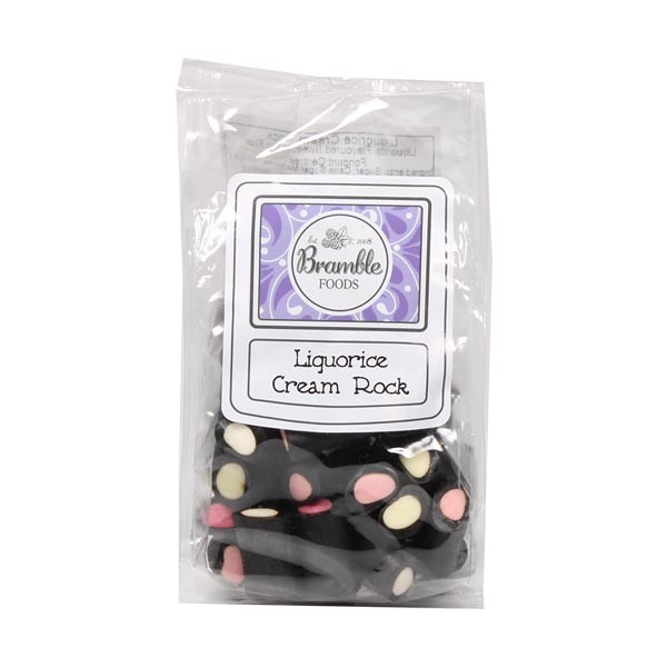 Bramble Foods Liquorice Cream Rock Confectionery Bag 1 Bramble Foods Liquorice Cream Rock Confectionery Bag