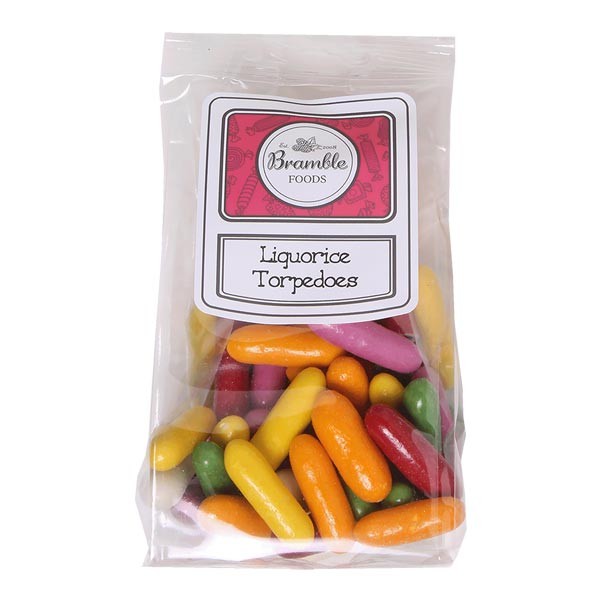 Bramble Foods Liquorice Torpedoes Confectionery Bag 1 Bramble Foods Liquorice Torpedoes Confectionery Bag