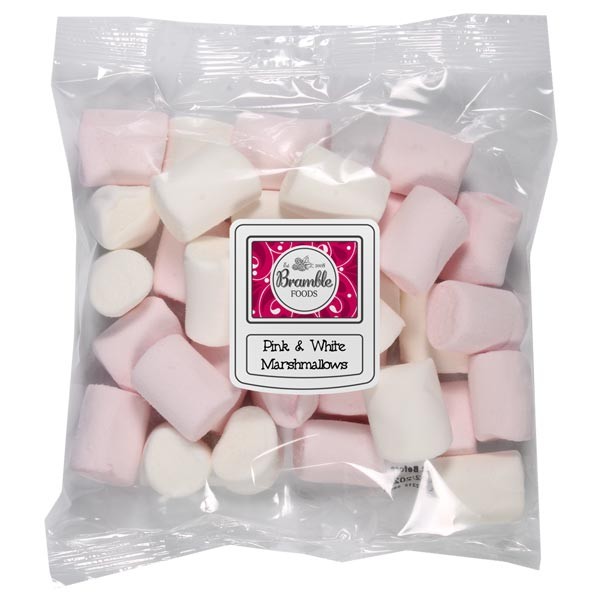 Bramble Foods Pink & White Marshmallows Confectionery Bag 1 Bramble Foods Pink & White Marshmallows Confectionery Bag