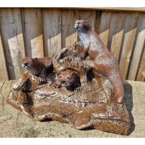 Playing Otters Fountain 30cm