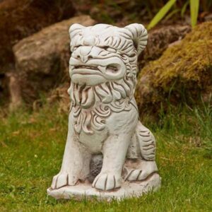 Foo Dog Oriental Stone Garden Ornament (Small) 30cm
