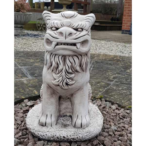 Foo Dog Oriental Stone Garden Ornament (Medium) 42cm 1 Foo Dog Oriental Stone Garden Ornament (Medium) 42cm