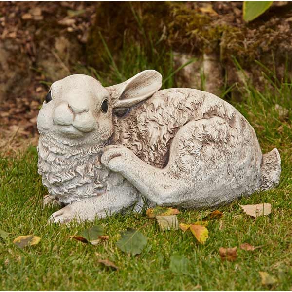 Laying Rabbit Stone Garden Ornament 30cm 1 Laying Rabbit Stone Garden Ornament 30cm