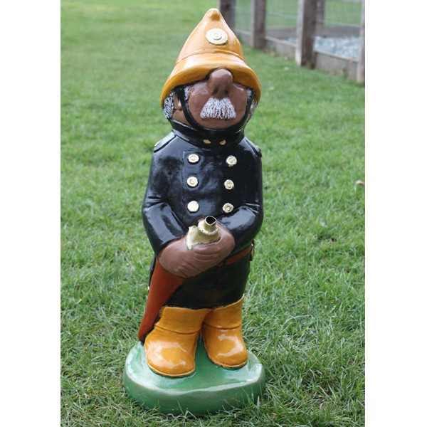 Fireman Painted Stone Garden Ornament/Fountain 55cm 2 Fireman Painted Stone Garden Ornament/Fountain 55cm - Image 2