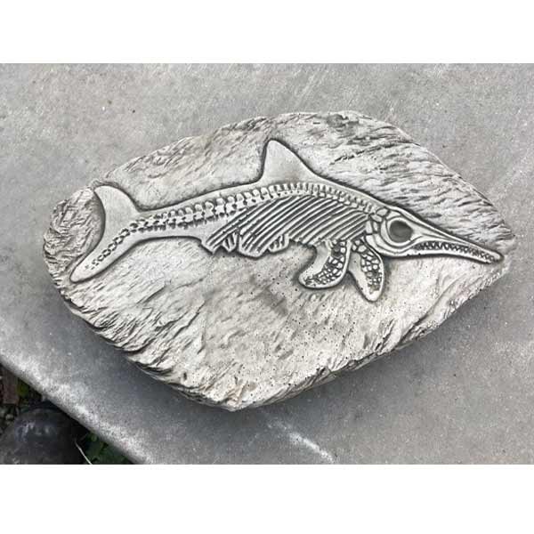 Fossilized Fish Stepping Stone 42cm 1 Fossilized Fish Stepping Stone 42cm